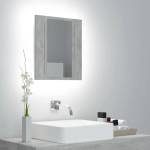 vidaXL LED шкаф с огледало за баня, бетонно сив, 40x12x45 см, акрил (804952)
