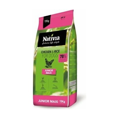 Nativia Junior Maxi Chick & Rice 15 kg
