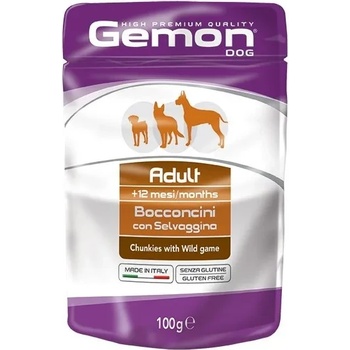 Gemon Wild Game Adult - Пауч с месо от дивеч, за възрастни кучета - опаковка, 100 гр