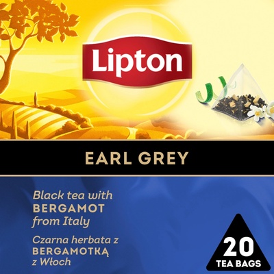 Lipton Earl Grey s bergamotom 20 pyramídok 32 g