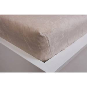 Jerry Fabrics Кремав еластичен чаршаф от микрофланела 180x200 cm Basic - Jerry Fabrics (8592753035023)