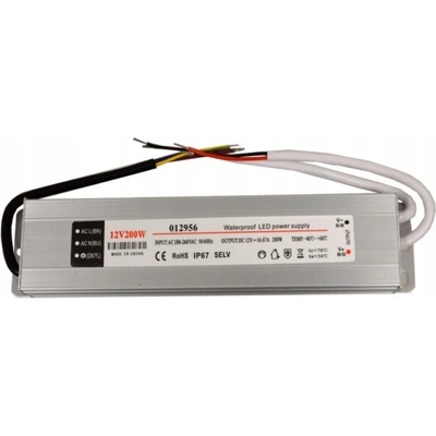 Vodotěsný napájecí zdroj Brolux 200 W 12 V IP67 hliníkový