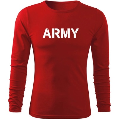 Dragowa Fit-T tričko s dlhým rukávom army červené