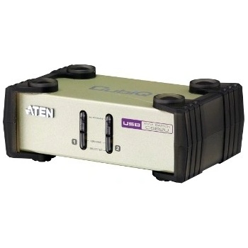 Aten CS-82U-AT 2-Port PS/2-USB KVM Switch, 2x Custom KVM Cable sets, Non-powered