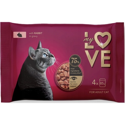 My Love SET s kralikom v jemnej omáčke 4 x 85 g