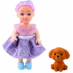 LEAN Toys Mini Doll in Dress Double-decker Bed Dog Set