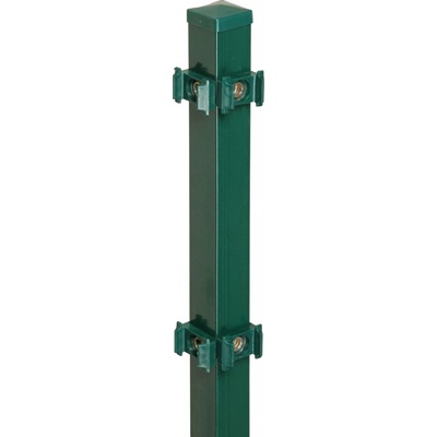 Floraworld Rohový plotový sloupek s upínacími deskami zelená 4 x 4 x 260 cm