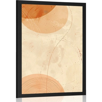 Plakát kruhy a linie Peach Fuzz - 60x90 no frame