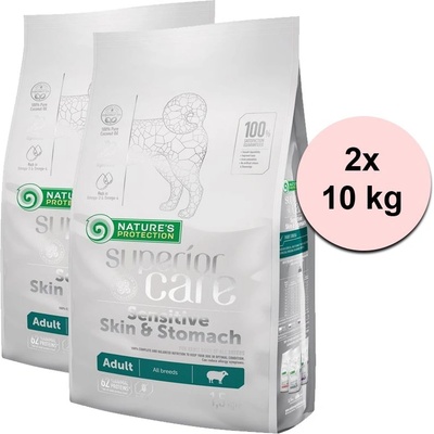 Nature's Protection Superior care dog GF adult Sensitive skin & stomach lamb all breeds 2 x 10 кг