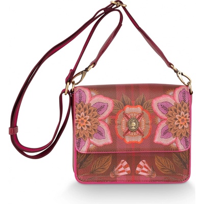 PIP Studio kabelka Cross Body s klopou Fenna Flores Felices malá 19 x 6 x 16cm 51.273.408 červená