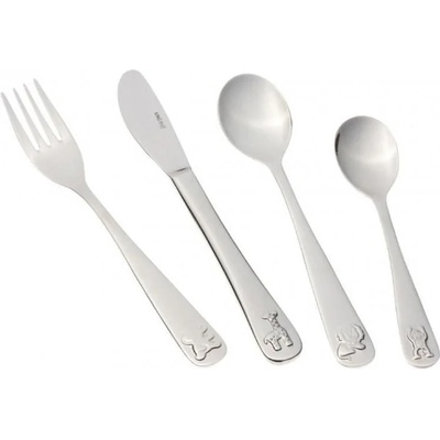 Kinghoff Комплект прибори за деца с животни KingHoff KH 3586, 4 части, Гланц, Неръждаема стомана (KH 3586)