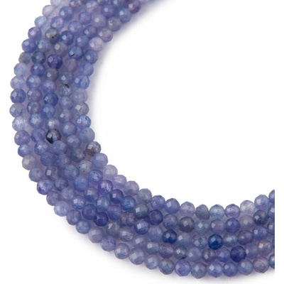 Koráliky z minerálu Tanzanit 3mm brúsené - 18 cm