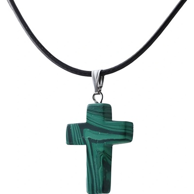 Miranda Přívěsek křížek NK0026 Malachyt