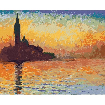 zuty Malování Podle Čísel San Giorgio Maggiore Za Soumraku Claude Monet 80 x 100 Cm Plátno