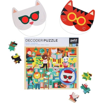 Petitcollage Puzzle s 3D okuliarmi Knižnica 100 ks