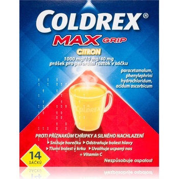 COLDREX MAXGRIP CITRON POR 1000MG/10MG/40MG POR PLV SOL SCC 14 I