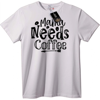 NOONEBRAND Тениска Мама има Нужда от Кафе - XS, Black