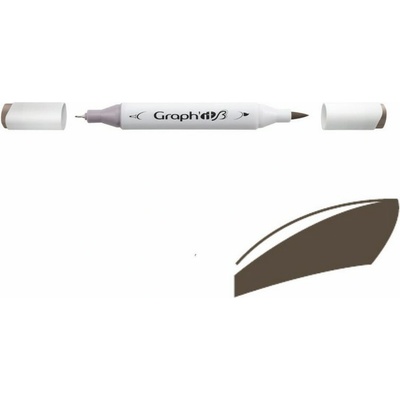 Lihová fixa GRAPH'IT oboustranná Brush & Fine, Warm Grey 8