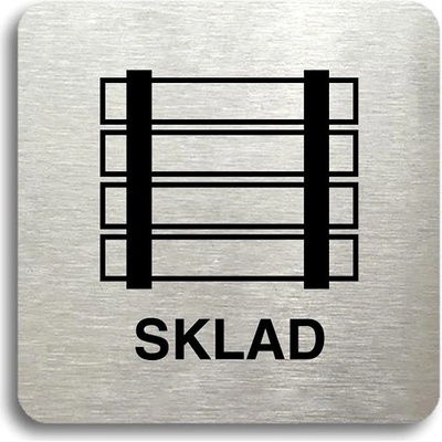Accept Piktogram „sklad“ (80 × 80 mm) (strieborná tabuľka – čierna tlač bez rámčeka)