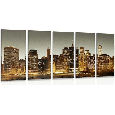 5-dílný obraz centrum New Yorku - 150x75