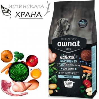 Image 1 of OWNAT Ultra Maxi Adult - Натурална суха храна с пряснo пилешко и пуешко месо, за пораснали кучета от големите породи - 14 кг, Испания - 109302
