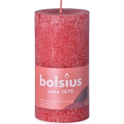 Bolsius Rustic Shine Válec 6,8 x 13 cm Delicate Red červená
