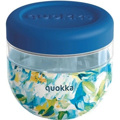 Quokka Bubble Blue Peonies plastová nádoba na jedlo 770 ml