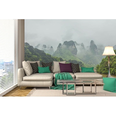 DIMEX ART Самозалепваща се флизелинова фототапета река, граничеща с планините 375 x 250 см