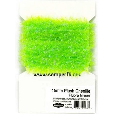 Semperfli Šenylka Plush Transluscent Chenille Fluoro Green 15mm