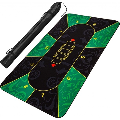 Gamesplanet Skladacia pokerová podložka, zelená/čierna, 160 x 80 cm