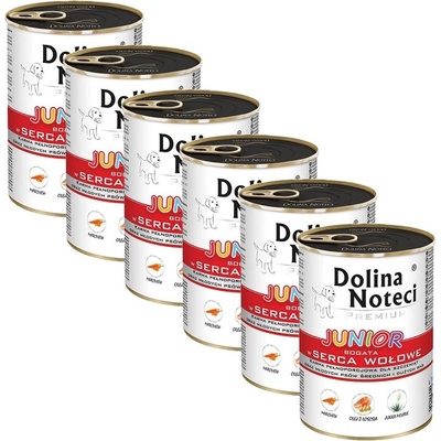 Dolina Noteci Premium Junior с богато съдържание на говежди сърца 6 x 400 г