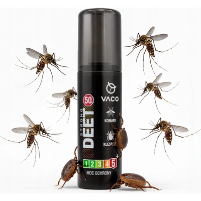 Vaco Strong spray na komáry klíšťata muchničky Deet 50% 80 ml