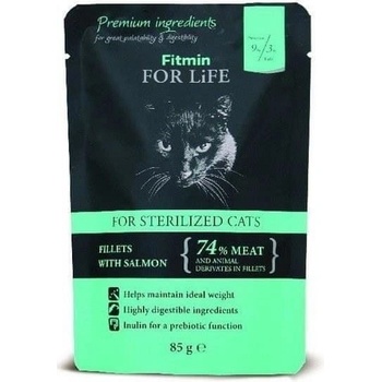 Fitmin For Life cat sterilized salmón 85 g