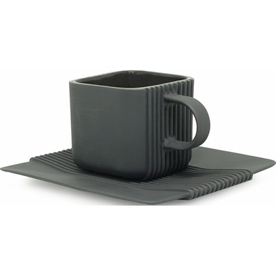 Ćmielów Design Studio Чаша за кафе и чай System с чинийка черна (8002970B2CD27)