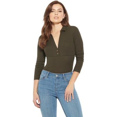 GUESS Pilis Ribbed Polo Top