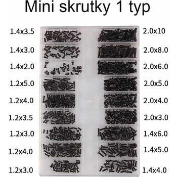 Skrutky pre notebooky pre notebooky DIY sada pre počítače, skrutky na hodinky pre mobilné telefóny 500ks sada od 1.2 po 2