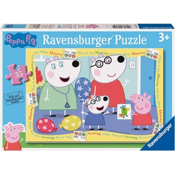 Ravensburger Детски пъзел Ravensburger от 35 части - Прасенцето Пепа среща родителите на Пени (5705)