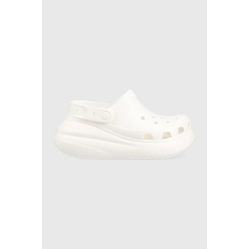 Crocs Чехли Crocs Classic Crush Clog в бяло с платформа 207521 (207521.100)