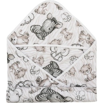 BOMIMI Osuška s kapucí FLANEL 80x80 safari