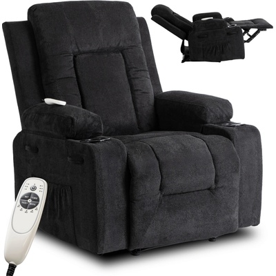 JAKS Masážne kreslo menčester Box 2 čierne