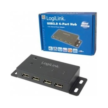 LogiLink Хъб с 4 порта, Logilink, USB 2.0, черен
