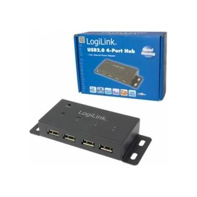 LogiLink Хъб с 4 порта, Logilink, USB 2.0, черен