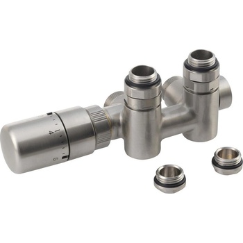 SAPHO - Термостатичен комплект за централно присъединяване TWIN COMBI, ляв, матова неръждаема стомана (SH0531)