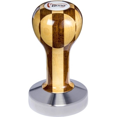 Buna Café tamper lak šachovnica, SP, nerez mat, plochý 56 mm