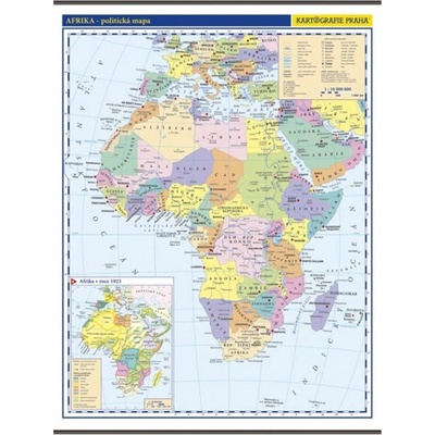 Afrika -školní- politické rozdělení - nástěnná mapa - 1:10 000 000