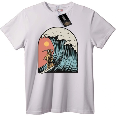 NOONEBRAND Тениска Смъртта Сърфира - 2XL, White