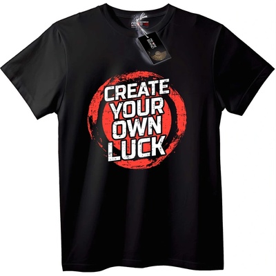 NOONEBRAND Тениска Създай собствения си късмет - XS, Black