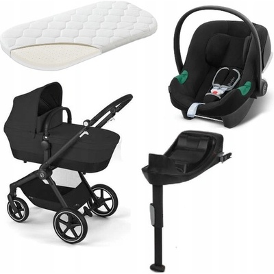 Cybex Eos Basic 3v1 Kombinovaný Rám Černý + Adaptéry + Autosedačka Aton B2 I-Size Moon Black 2023 – Zboží Mobilmania