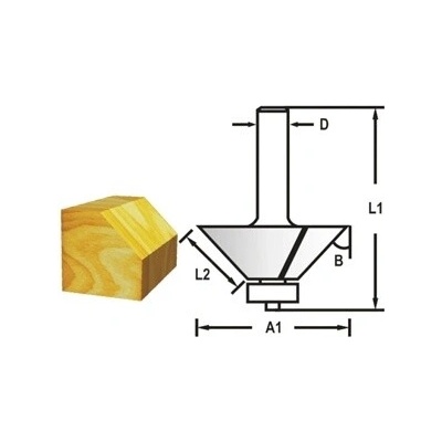 MAKITA Fazetová/hranová fréza s ložiskem stopka 12 mm,44,5x22,6x69 mm D-48717