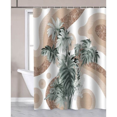 Aqualine Palma ZP016 180 x 180 cm bílo-hnědý se vzorem – Zboží Mobilmania